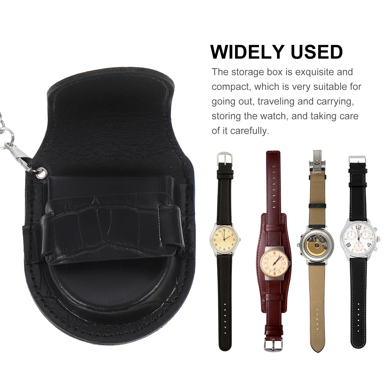 

Vintage Pocket Watch Case Bamboo Texture Travel Storage Box for Men Gift Against Damage