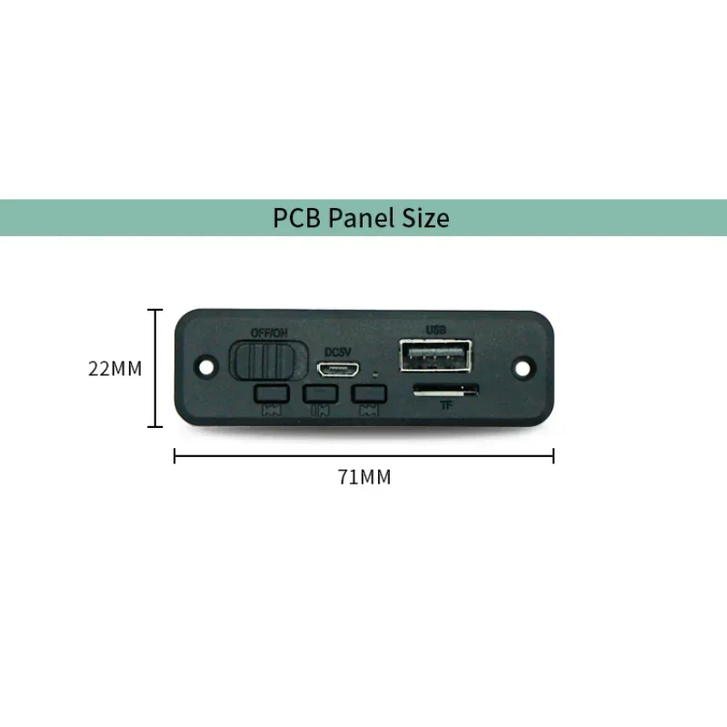 5V Bluetooth 5.0 Auto MP3 Speler Decoder Board 2*3W Versterker Draadloze FM Radio Module TF USB handsfree Bellen