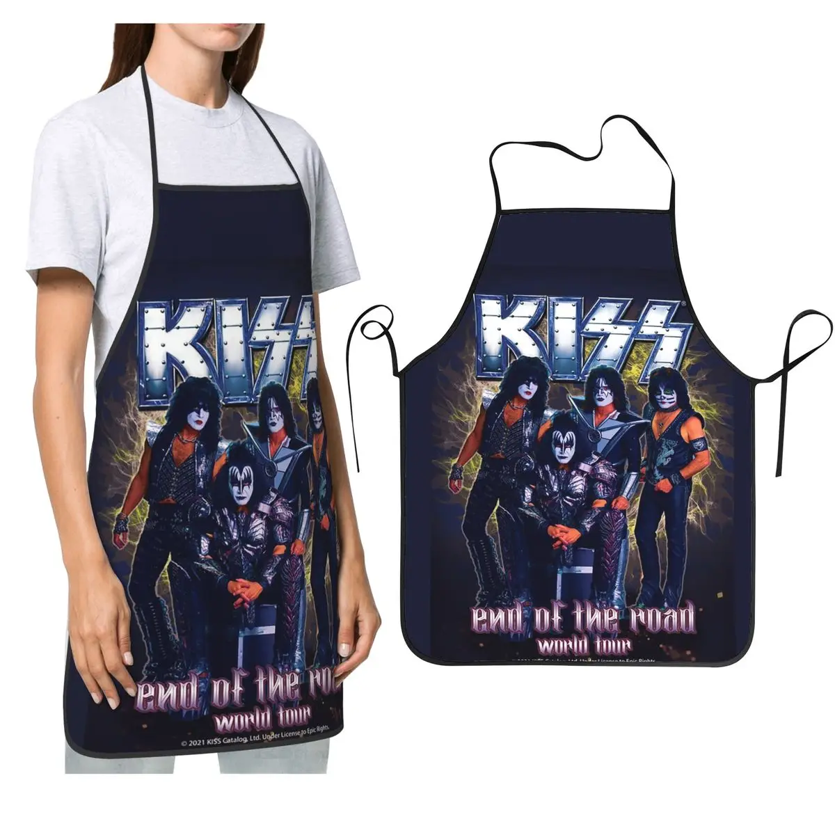 

Фартуки Kiss Rock Band Retor для шеф-повара, приготовления пищи, выпечки, нагрудник без рукавов, кухонный сарафан для уборки для женщин и мужчин, садоводства