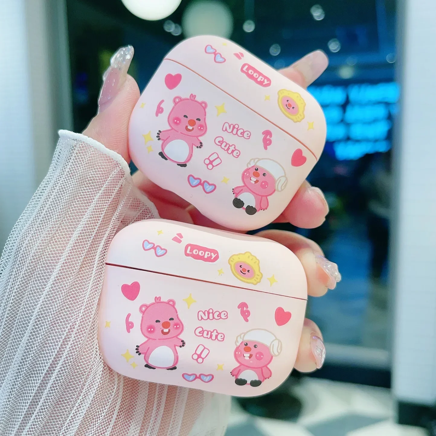 

Cute cartoon Loopy earphone protective case for AirPods 1 2 3 4 Pro and Pro2 Convenient to carry