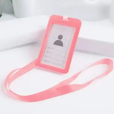 

1 Set Name Tag Holder Simple Transparent Badge Holder with Lanyard Portable Card Sleeve for Employees Students Doctors Office