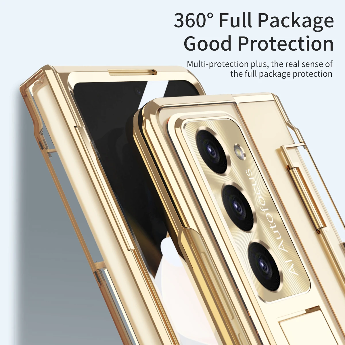 Transparent Hinge Protective Case For Samsung Galaxy Z Fold 7 6 5 4 3 Plated Lens Film With Screen Z Fold6 Fold7 Protector Cover