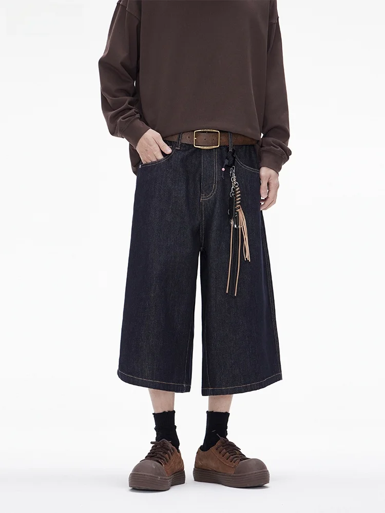 

Мужские джинсы в американском ретро-стиле, синие, свободного кроя, широкие штанины, для лета, удобные, молодежные, прямого кроя