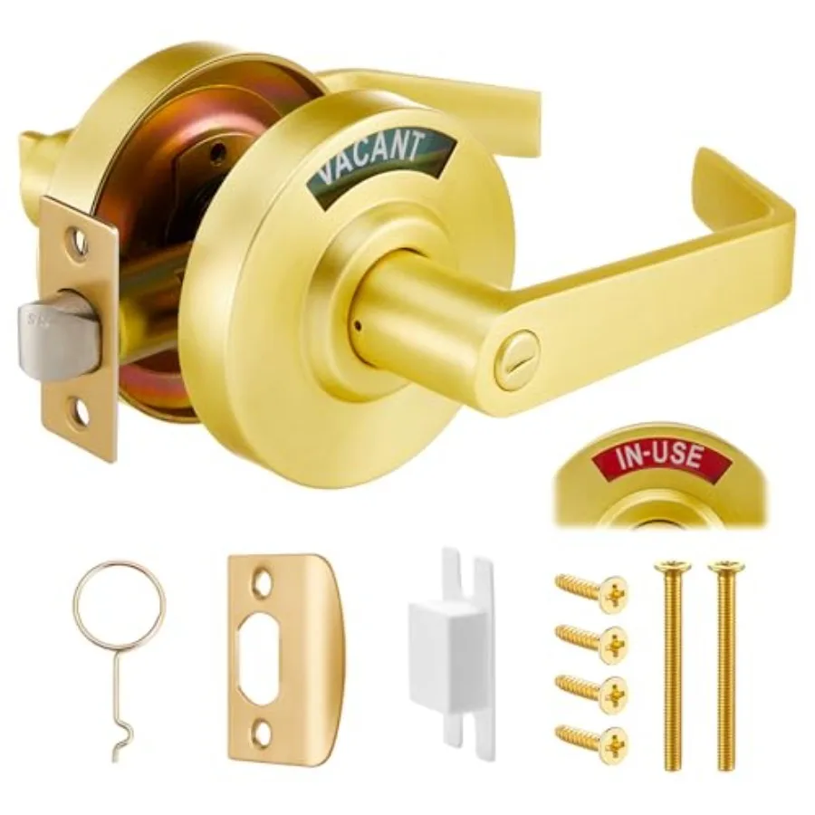 

Vacant Occupied Bathroom Lock, Commercial Door Handle with in-use or Vacancy Occupied Deadbolt, Privacy Indicator Restroom Hand
