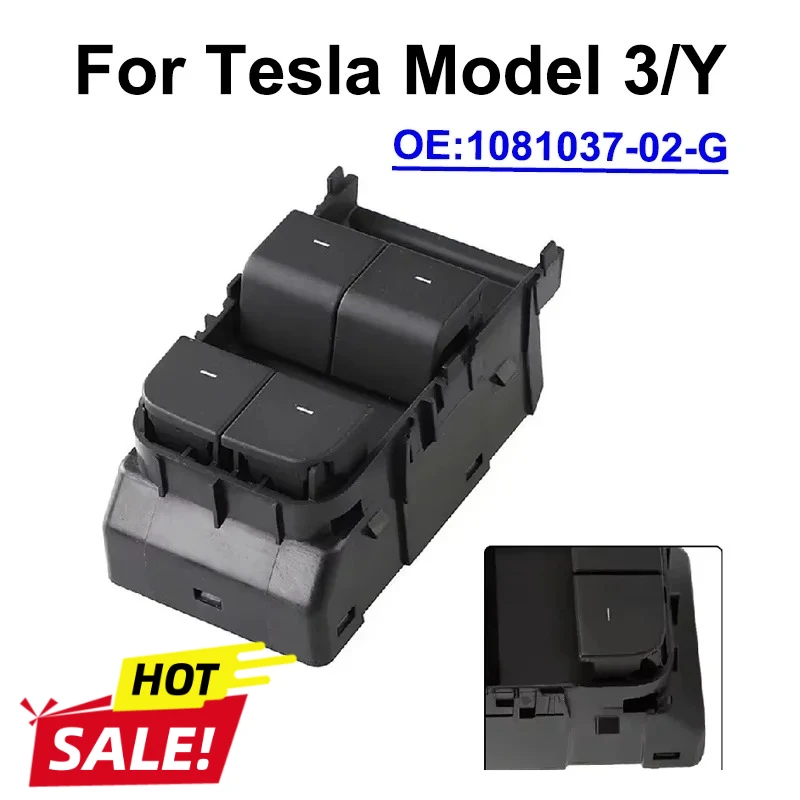 Window Control Switch Button For Tesla Model 3/Y 2021-2023 Car Electric Power Front Left 1081037-02-G Car Accessories