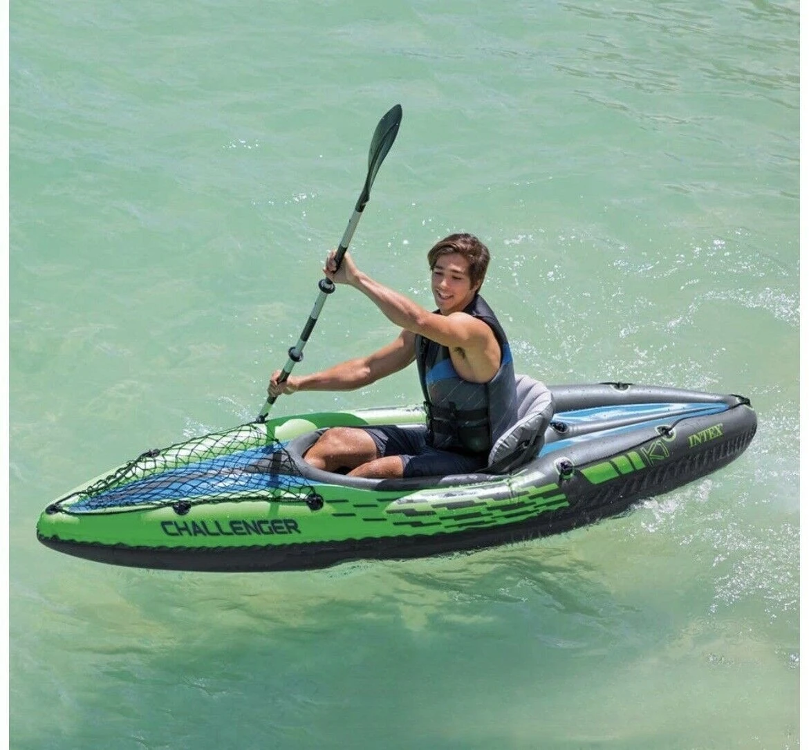 Inflatable Kayak Fishing Boat–Heavy Duty PVC Raft with Removable Skeg & Motor Mount,Portable 2-Person Kayak for River Lake Ocean - view 4