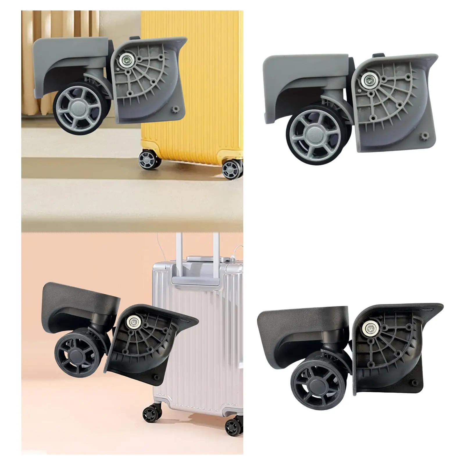 

2 Pieces Suitcase Casters Trolley Case Wheels Double Row Low Noise Sturdy Load