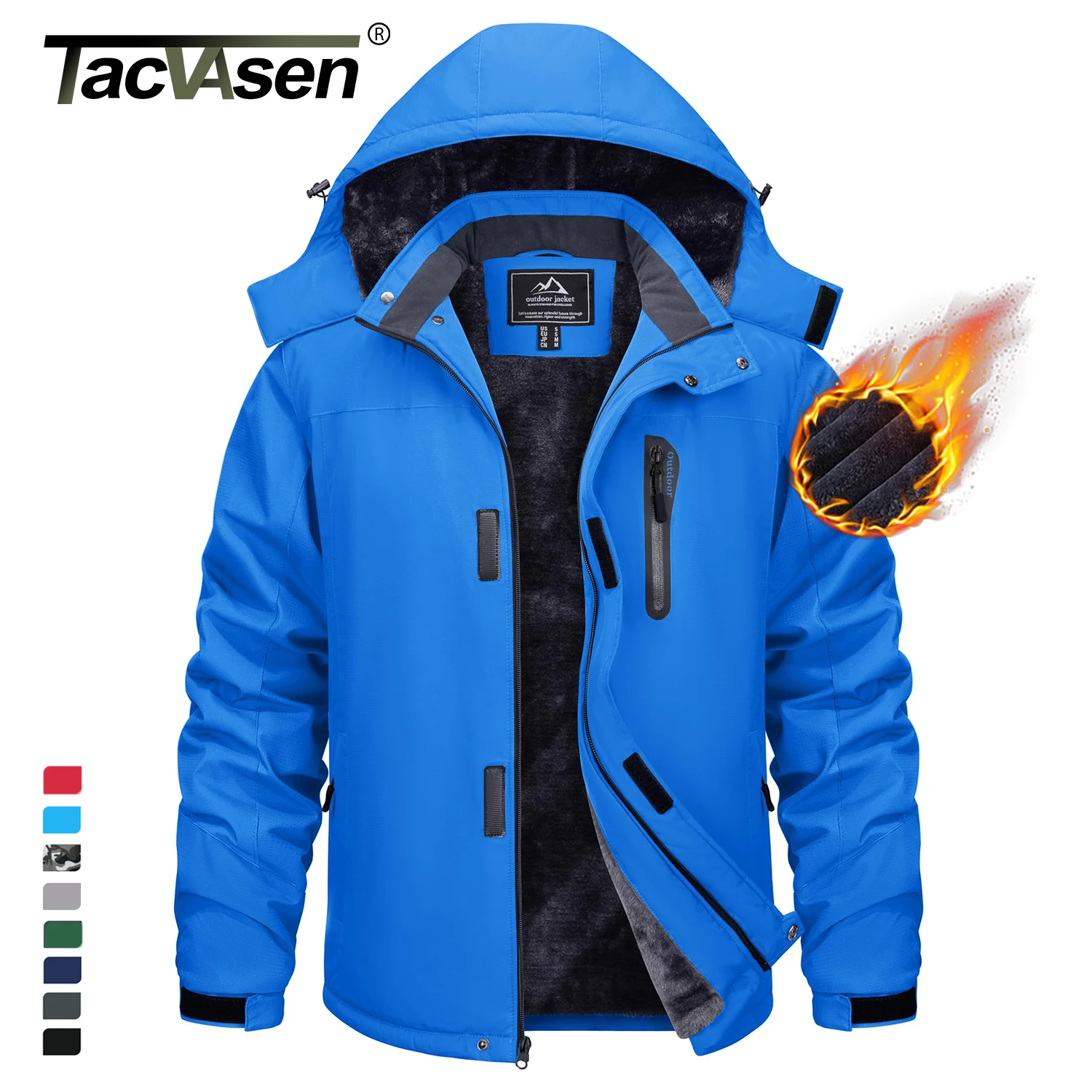 TACVASEN, chaqueta gruesa de invierno para esquí y Snowboard, chaquetas de senderismo impermeables de lana para hombre, Parka cortavientos para senderismo de montaña al aire libre