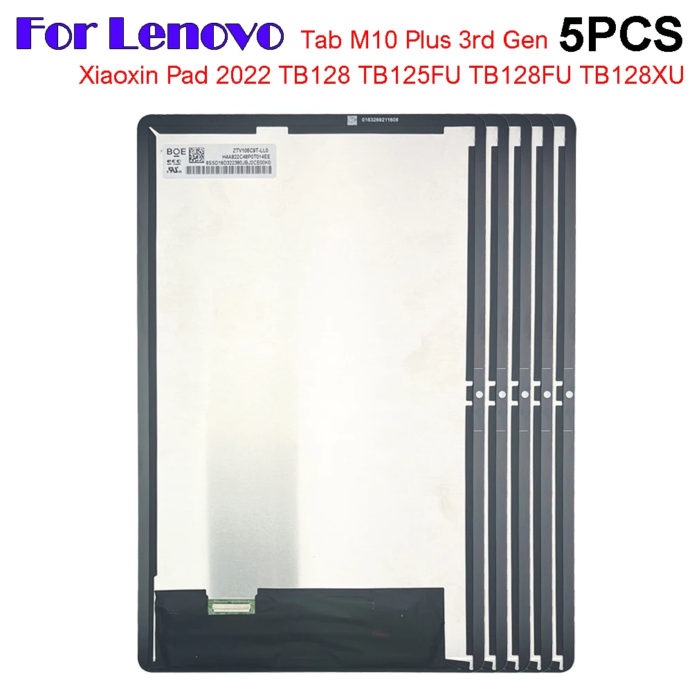 5PCS For Lenovo Xiaoxin Pad 2022 TB128 TB125FU TB128FU TB128XU P12Tablet LCD Display Touch Screen Digitizer Assembly Replacement