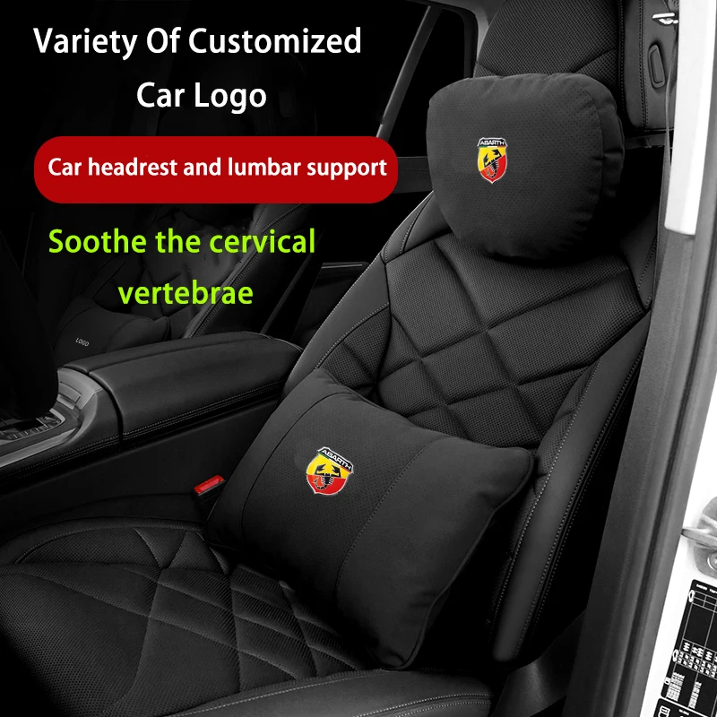 

Car Headrest Lumbar Universal Backrest Pillow Interior Accessories For Fiat ABARTH Punto 124 125 130 131 500 595 695 Scorpion