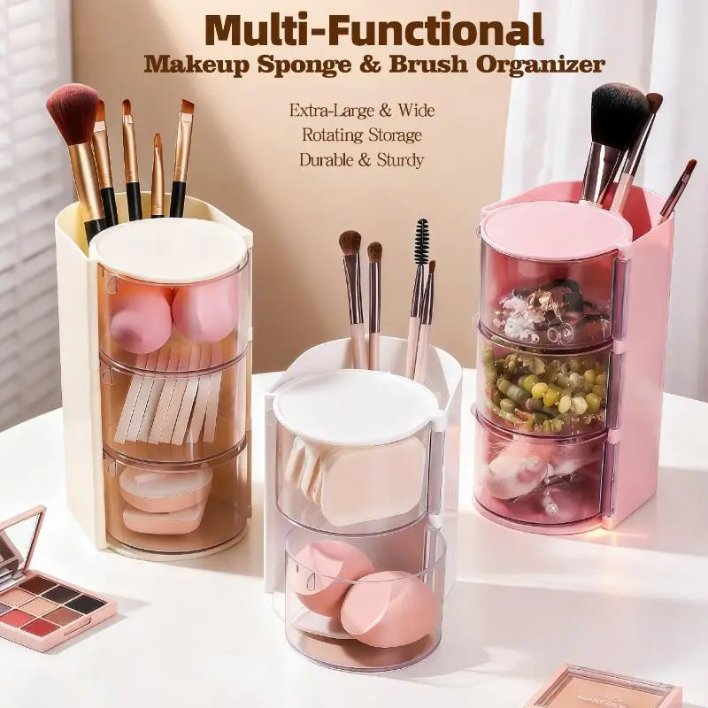 Acrylic Clear Hair Tie Organizer Box 4 Compartment Storage for Headbands Elastics Hair Clips in Vanity