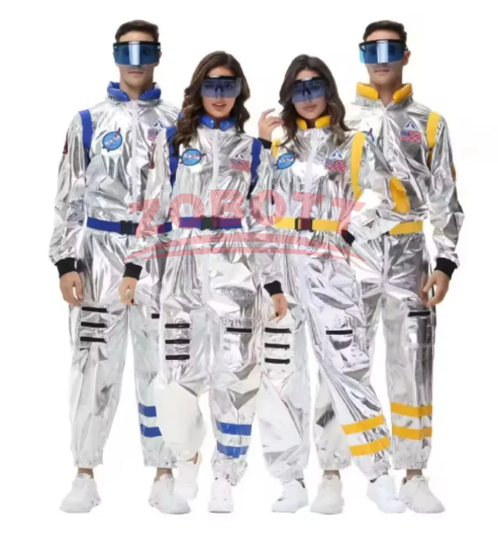 

Взрослый серебряный костюм космонавта для мужчин и женщин, костюм космонавта, космический комбинезон на Хэллоуин, косплей, вечерние наряды
