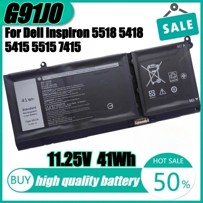 

Новый аккумулятор для ноутбука G91J0 для Dell Inspiron 15 5310 3511 5510 5410 5415 5518 3510 3515 5418 7415 для Latitude 3320 3520 3420