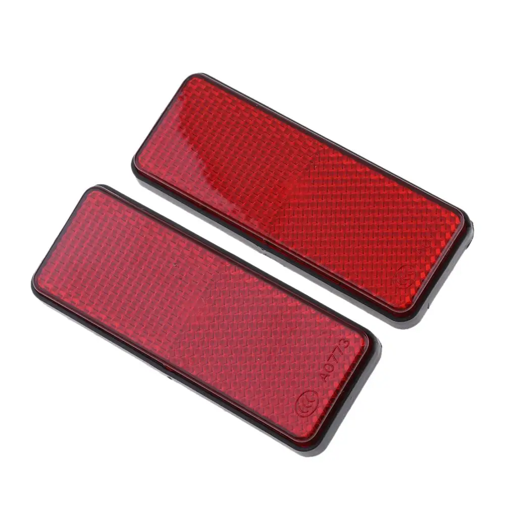 2 Sets New Red Rectangle Reflective Reflector Motorcycle ATV Dirt