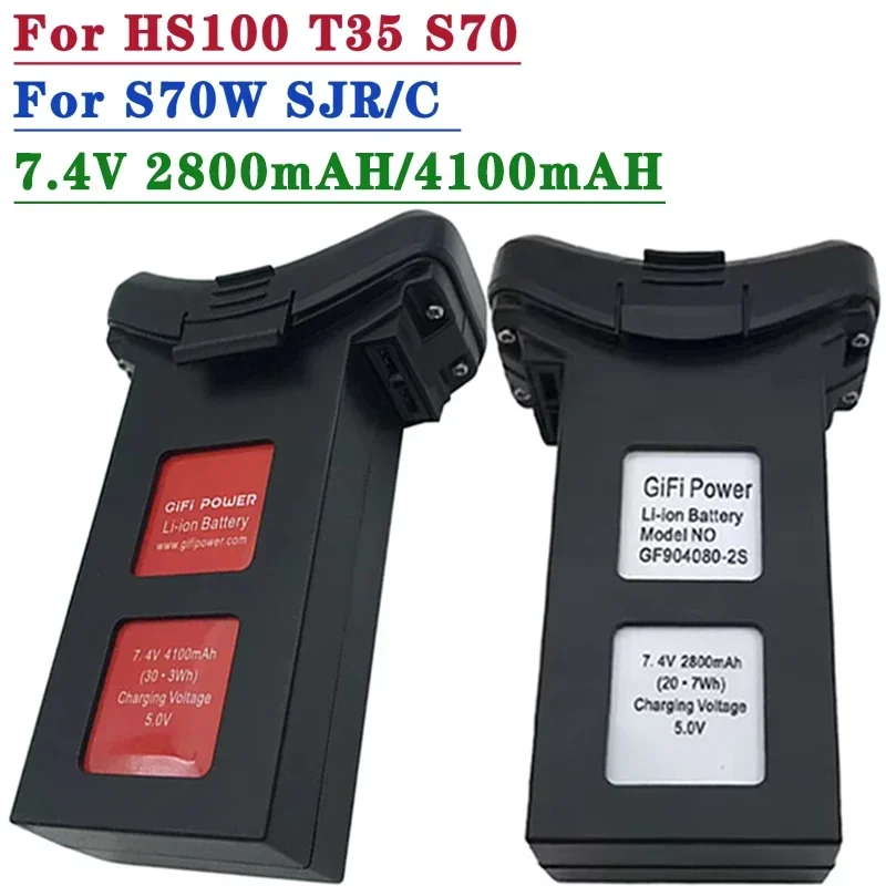 

For HS100 S70 T35 S70W SJR/C 7.4V 4100mAH 2800mAh lithium battery RC Drone Quadcopter Spare Parts For SJRC S70W Drone Battery