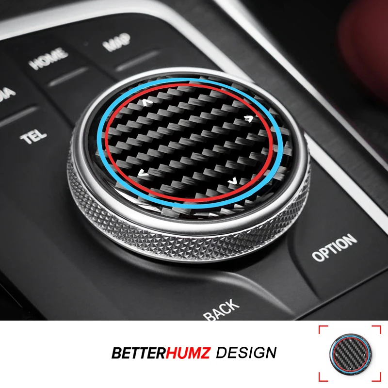 For BMW F10 E60 F30 F20 G20 E90 F25 G01 E39 X3 X4 X5 X6 Z4 Carbon Fiber Multimedia Knob Trim Sticker Car Interior Accessories