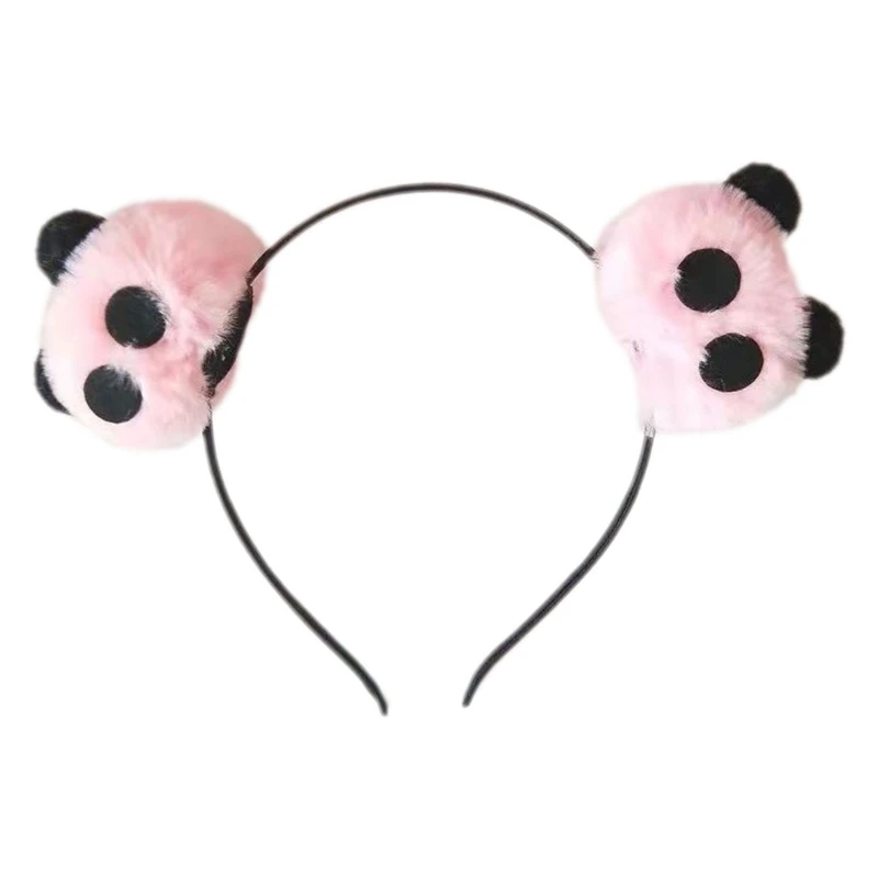 Plush Headband Pandas Hair Clips Festival Brooch Headpiece for Kids