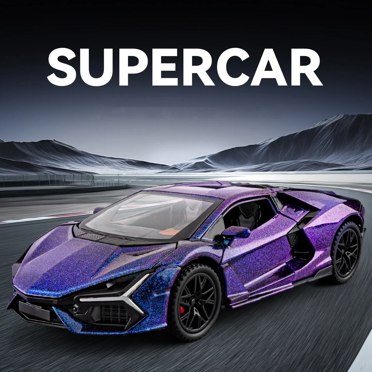 

1:32 Lambor Revuelto Car Model Pull Back Acousto-optic Alloy Discast Metal Toys Car goods Model for Children boys