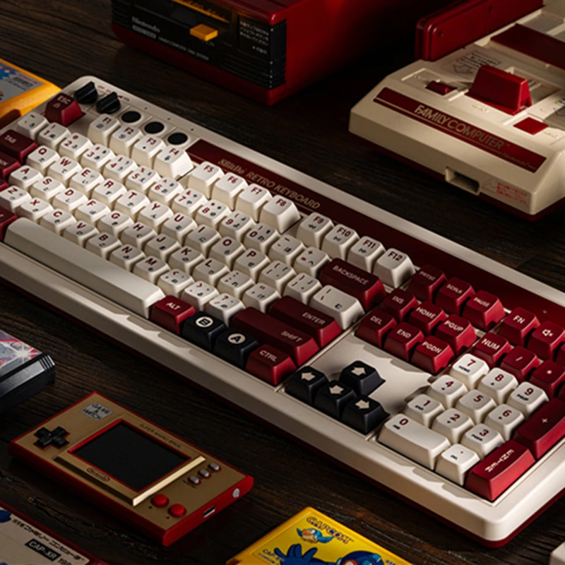 New 8Bitdo Retro 108 Mechanical Keyboard Bluetooth 2.4G USB-C Game Accessories,Dual Programmable Buttons For Windows Android