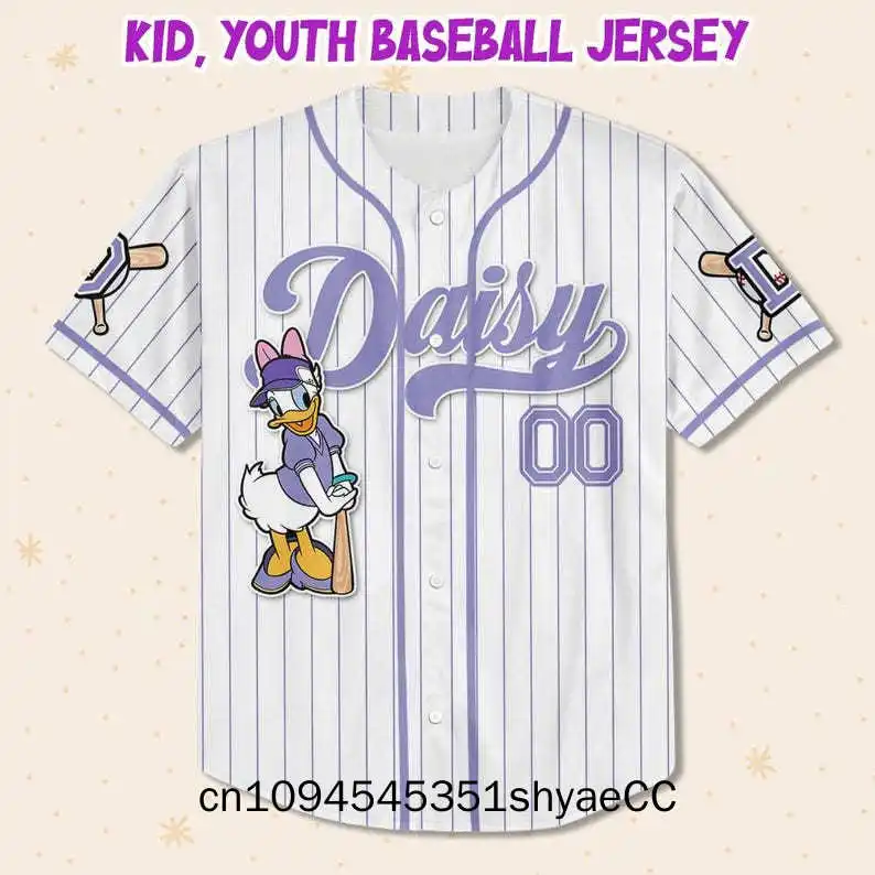 Custom Disney Mickey and Friends Daisy Purple Baseball, Disney Baseball Jersey Sports, Cute Birthday Gifts For Fans, Disneyland