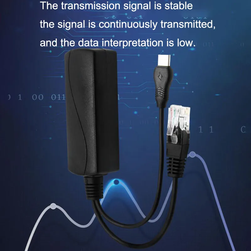 48V Naar 5V Usb Type-C Poe Voeding Splitter Poe Usb Over Ethernet 48V Naar 5V Tpye-C Poe Rj45 Vrouw Voor Framboos E1