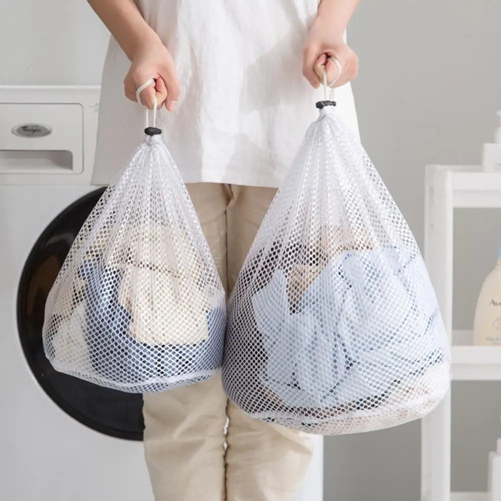 Washing Machine Laundry Bag Mesh Drawstring Thicken Anti-Deform Washing Net Bag Dirty Clothes Laundry Bag