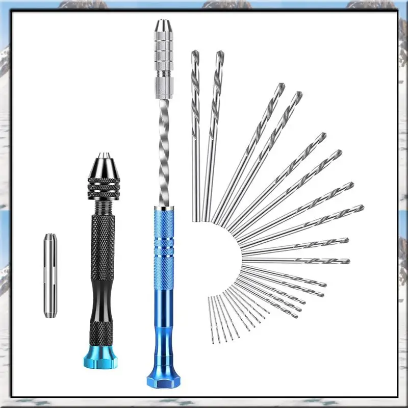 AA46 Vise Hand Drill Set With 0.5-3.0Mm Micro Twist Drill Bits For Electronic Assembling, Model Making