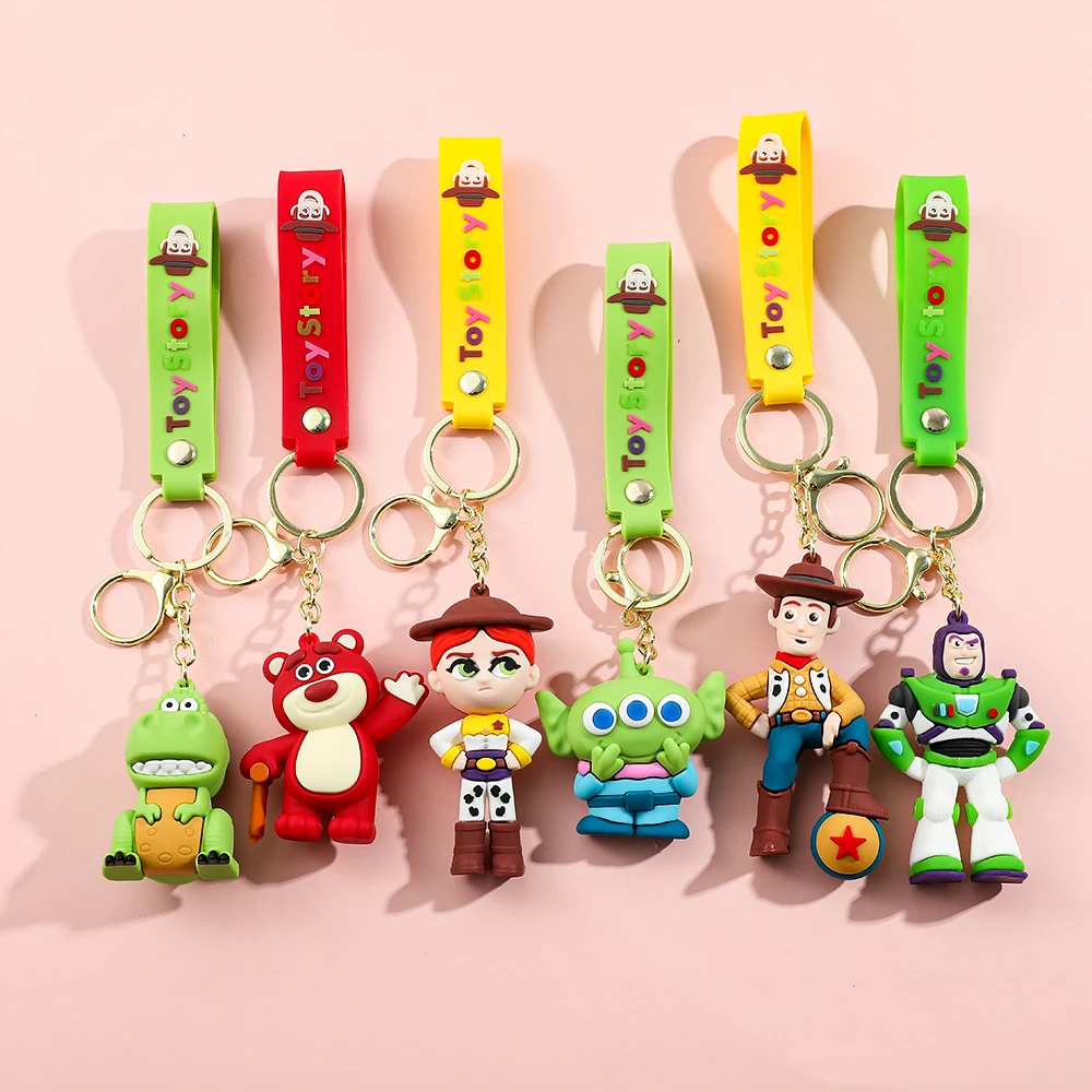 Anime Disney Keychain New Pirate Series Mickey Goofy & Stitch Doll Keychain Ornaments Car Pendant Kids Toy Gifts Christmas Gifts