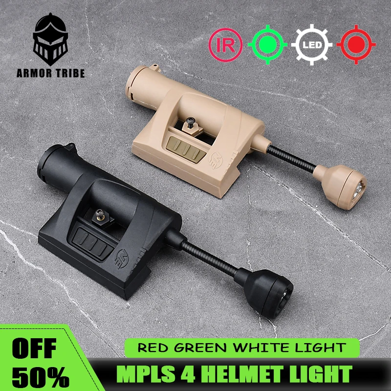 

WADSN Tactical Hunting Helmet Light MPLS 4 Mode Green Red White IR Laser Helmet Lamp Airsoft Military Outdoor Survival Lamp