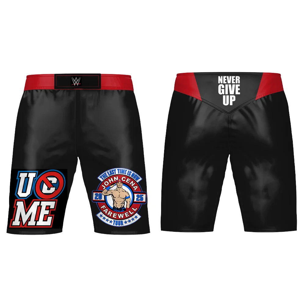 

2025 Summer 3D printed sports shorts John Cena Farewell Tour black shorts breathable quick drying outdoor fitness men's shorts