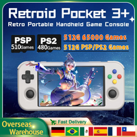 Retroid Pocket 3 Plus Retro Handheld Game Console Portable 4.7 Inch HD IPS Touch Screen Video Game 512G PS2 PSP Children's Gifts