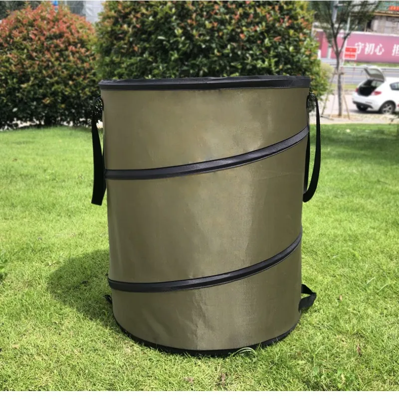 Picture 3: 37.8L/10 Gallon Foldable Yard Waste Bins Outdoor Trash Can Reusable Garden Waste Bucket Yard Leaf Bag Toy Storage Organizer