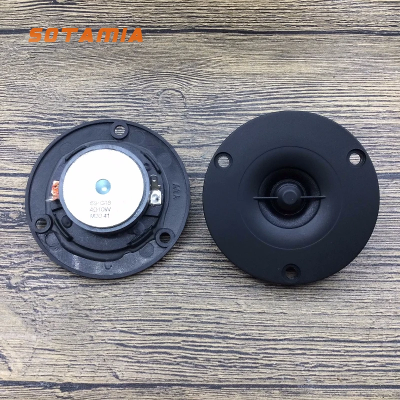 SOTAMIA 2 قطعة 2.75 بوصة مكبر الصوت المتكلم 4 أوم 10 واط فيلم الحرير الأسود ملف صوتي عالية القوة المغناطيسي مكبر كهربائي مكبر الصوت