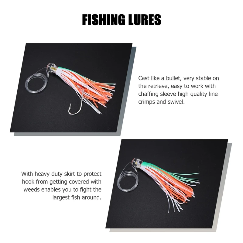 1 Set Of 6Pcs 6.5 Inch Trolling Skirt Lures Marlin Tuna Big Game Octopus Fishing Lures Ocean Boat Trolling Fishing Lures