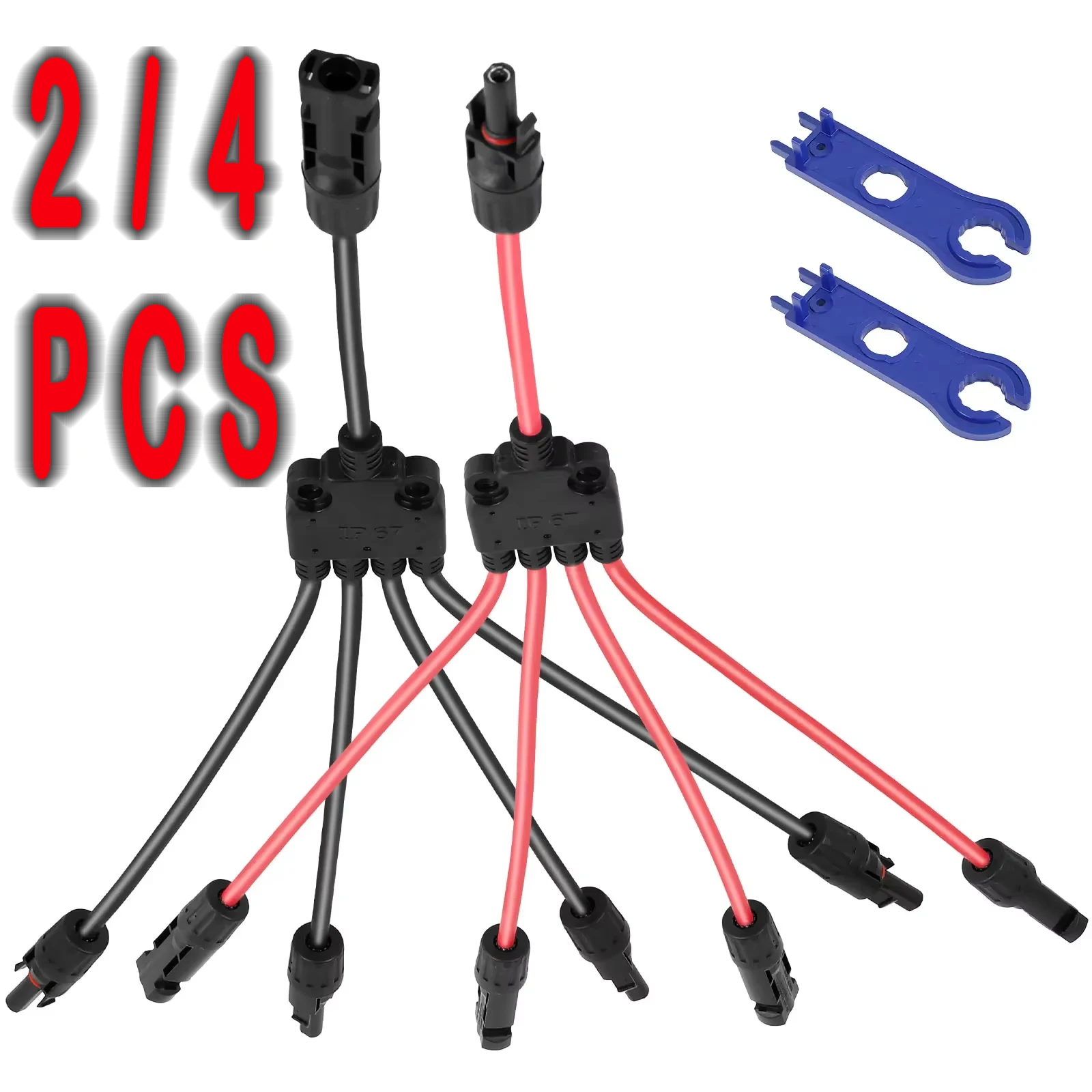 

2/4 шт. солнечные разъемы водонепроницаемый Y-образный 5-контактный адаптер солнечный кабель параллельный адаптер термостойкий разъем для проводов панели Hotsa