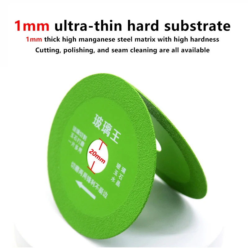 Lama da taglio per brasatura verde ultra sottile con diamante Lama da taglio per ceramica, giada, piastrelle in vetro, bottiglia di vino, molatura, lama per sega