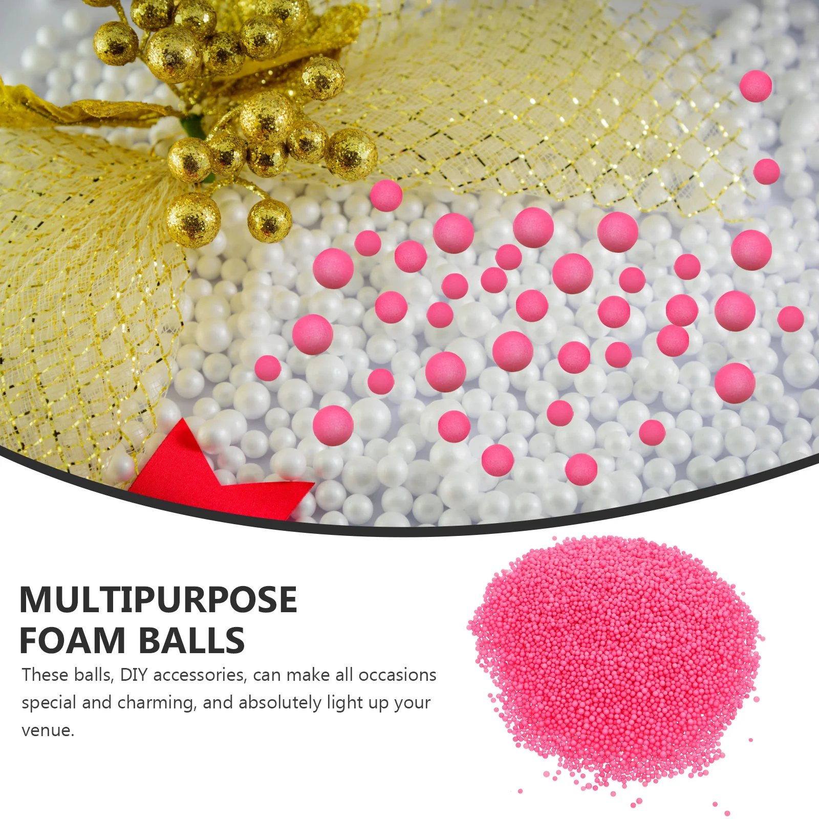 3 Packs of Mini Balls Beads for DIY for and Crafts (Pink) crafts beads