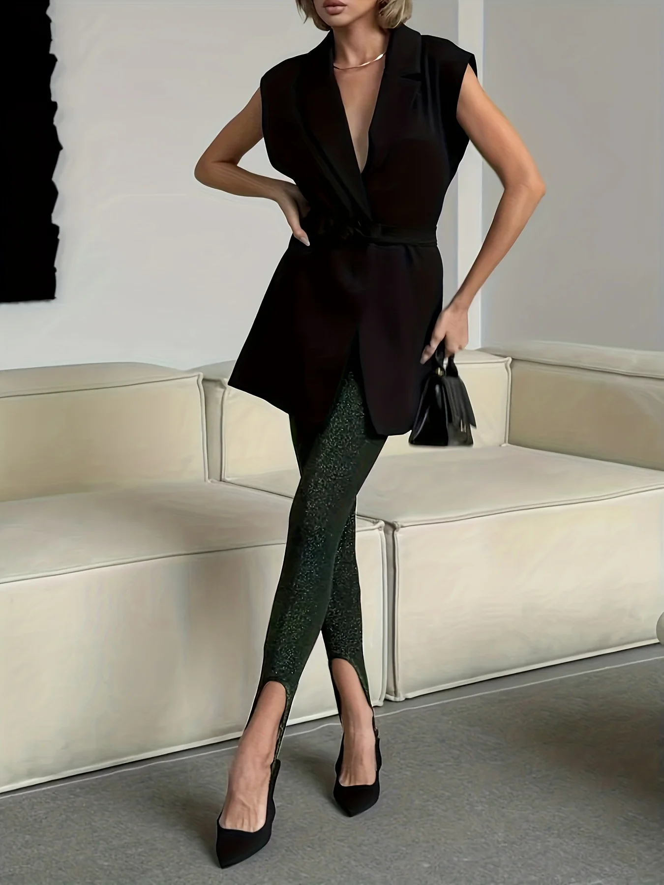 봄 여름 가을 고탄력 광택 실크 타이트핏 레깅스 우아하고 섹시한 광택 있고 몸에 꼭 맞는 레깅스