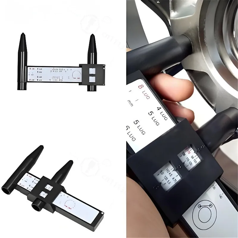 PCD Caliper 8LUG Wheel PCD Ruler Hub Hole Distance Measuring Tool Car Rim Bolt Pattern Gauge Auto Modification Repair Hand Tool