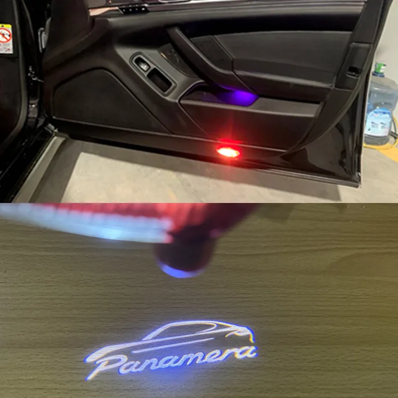 Projecteur de lumière de bienvenue LED pour porte de voiture, 2 pièces, lampe ombre fantôme, accessoires pour Panamera 970 2010 2011 2012 2013 2014 2015 - 2017