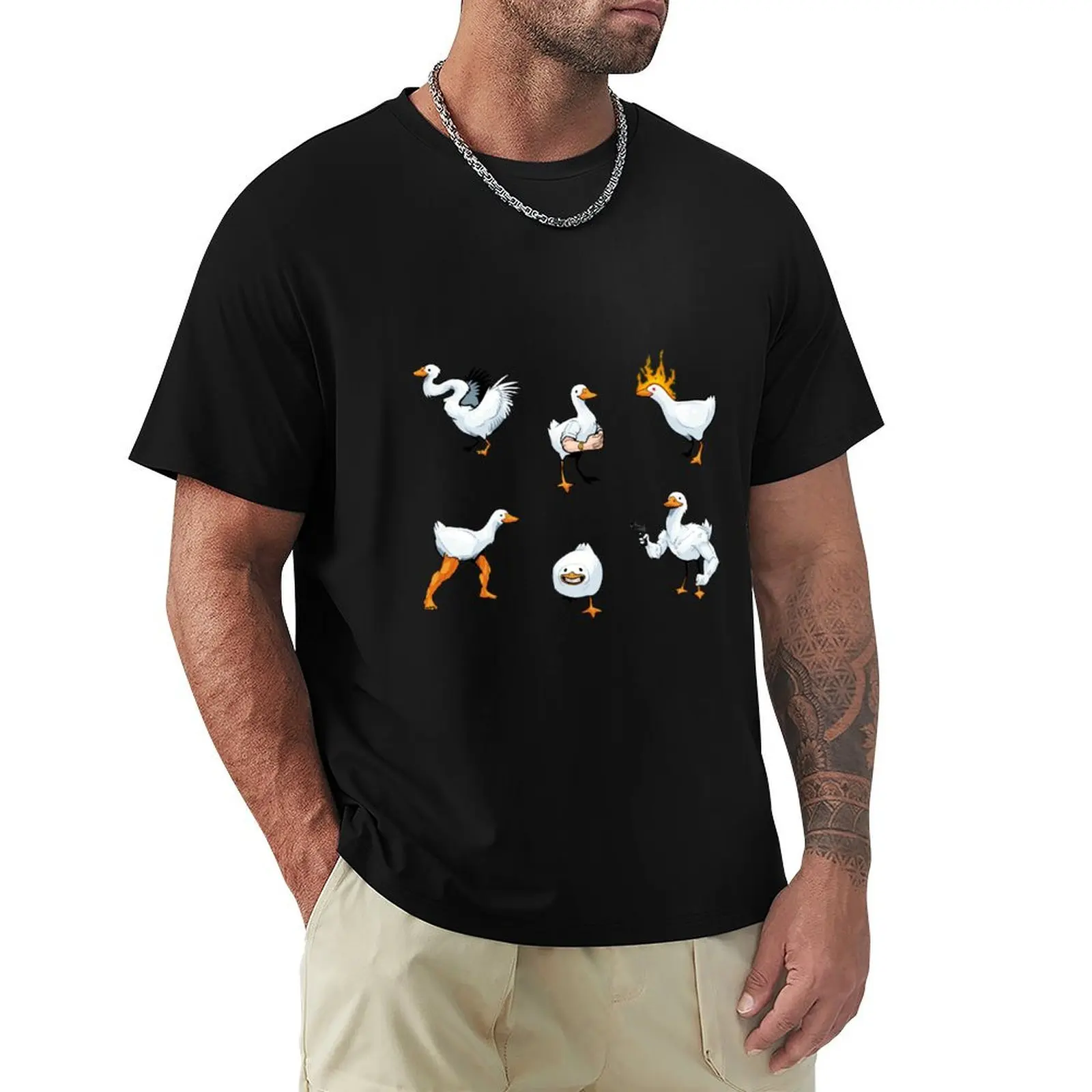 

cursed ducks T-Shirt Basic Short Sleeve T-Shirt for Men