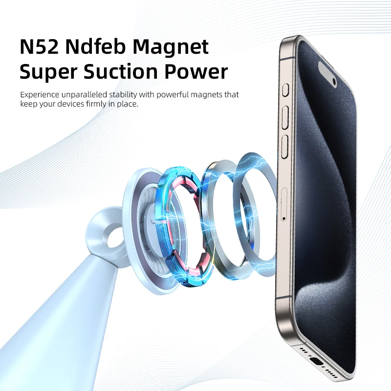 Vyvylabs verbesserte magnetische Telefonhalterung 180 °   Rotation Telefonständer Desktop-Handy-Unterstützung für iPhone 17, 16, 15, 14, 13, 12
