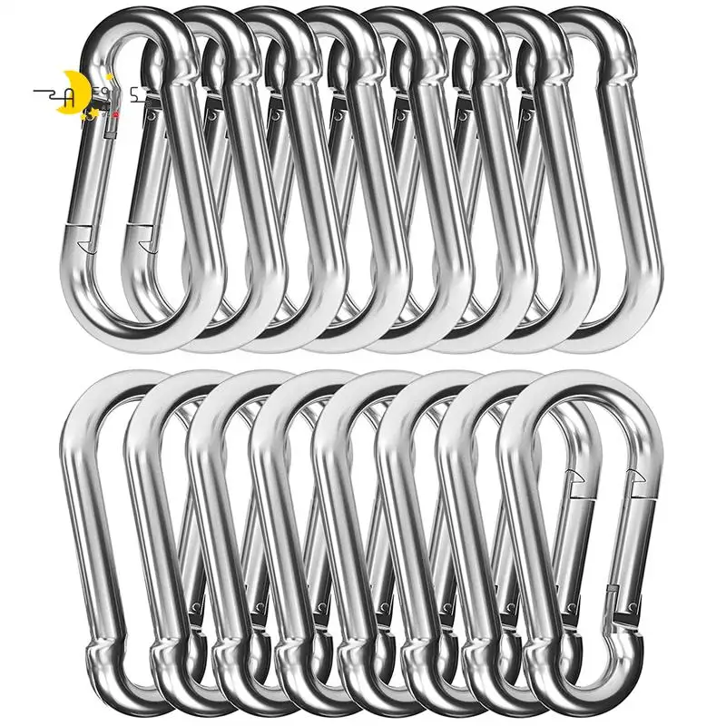 AF95-30PCS 4Inch Heavy Duty Spring Snap Hook Carabiner, Snap Spring Carabiner Clip For Swing Hammock Gym Outdoor
