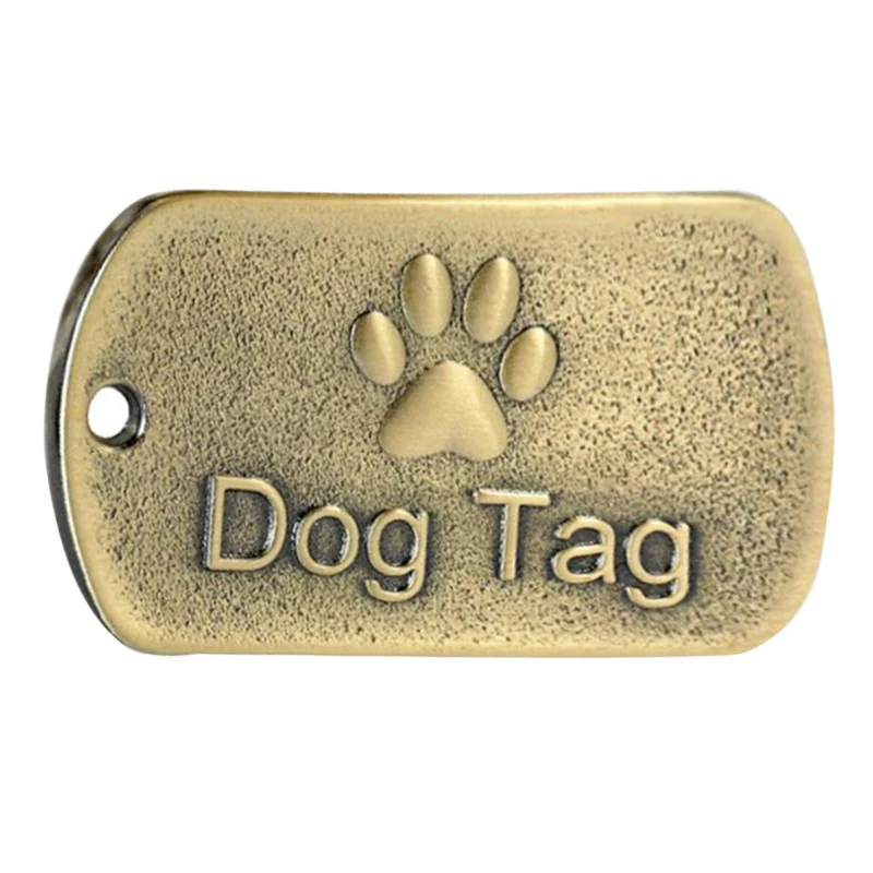 Retro Alloy Pet Identity Card Brass Palm Print Dog Tag Collar Pendant Anti-lost Identity Nameplate Custom Name Pet Supplies