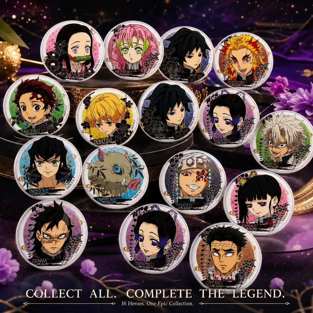 Demon Slayer Kimetsu no Yaiba Shinobu Kocho Mitsuri Kanroji Giyu Tomioka Hashira Anime Cosplay Badge Pin Brooch Collectible
