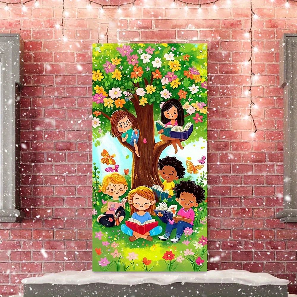 2D-Türbanner, 1-Feder-Türvorhang-Party-Banner – Polyester, geeignet für die Frühlingsdekoration und Fotografie-Hintergrund – Detail 7