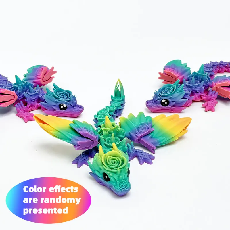 صغيرة ثلاثية الأبعاد مطبوعة التنين الطائر مشرق اللون سطح المكتب ديكور الإبداعية تمثال صغير كول الخيال نماذج للحيوانات هدية لهواة الجمع