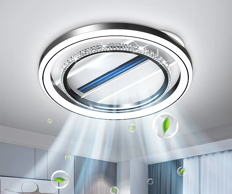 Bladeless fan: modern simple atmosphere, living room main lamp, bedroom lamp, eye protection, ceiling lamp, Zhongshan lamp