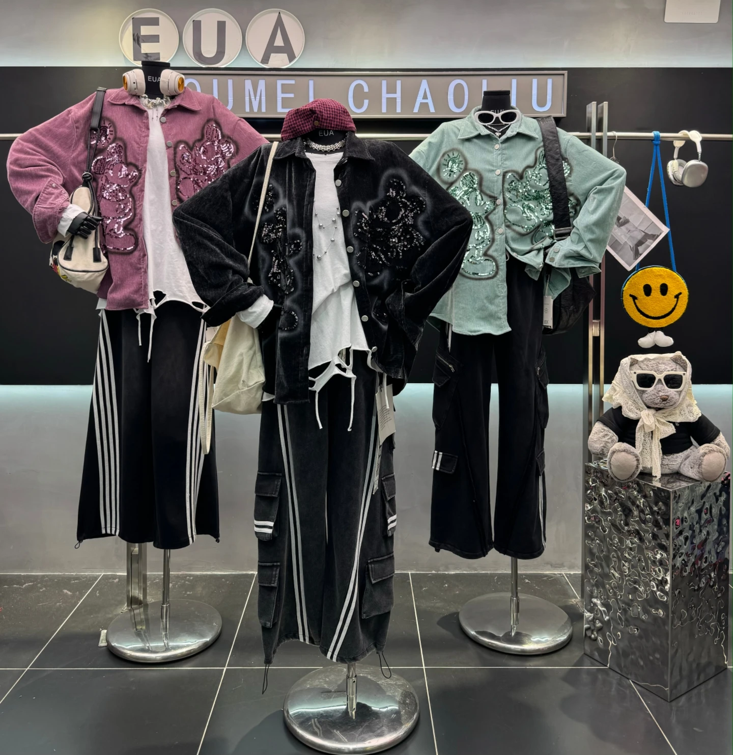 European Style Sequin Long Sleeve Shirt 2025 Autumn New Fashion Versatile Loose Cartoon Casual Mid-Length Shirt Jacket for Women