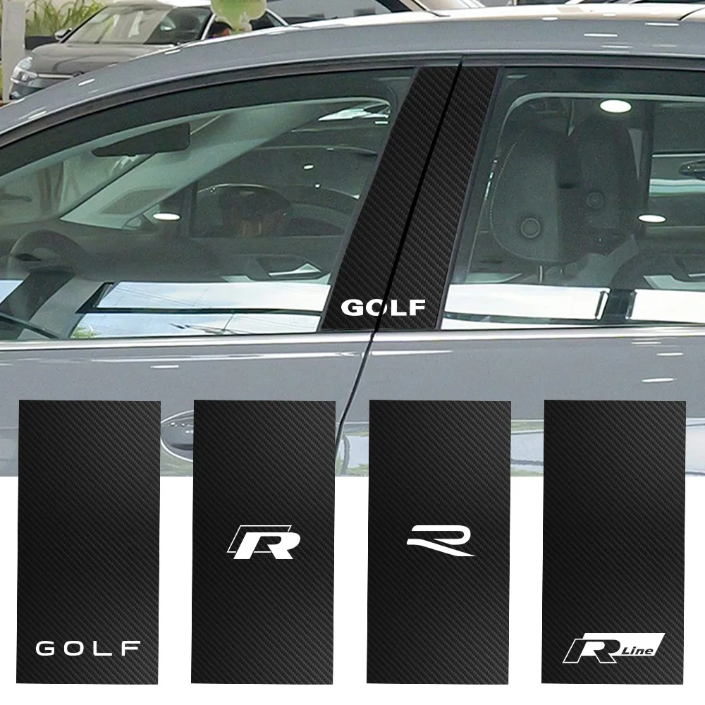 Car B-pillar Decal Auto Center Pillar Sticker Cover Scratches Decor For Volkswagen VW Golf R Rline GTD GTI GTE GT Alltrack